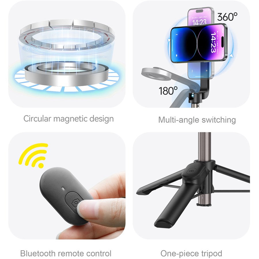 WS 22005 Telesin Mini Magnetic Selfie Stick For Phones 3