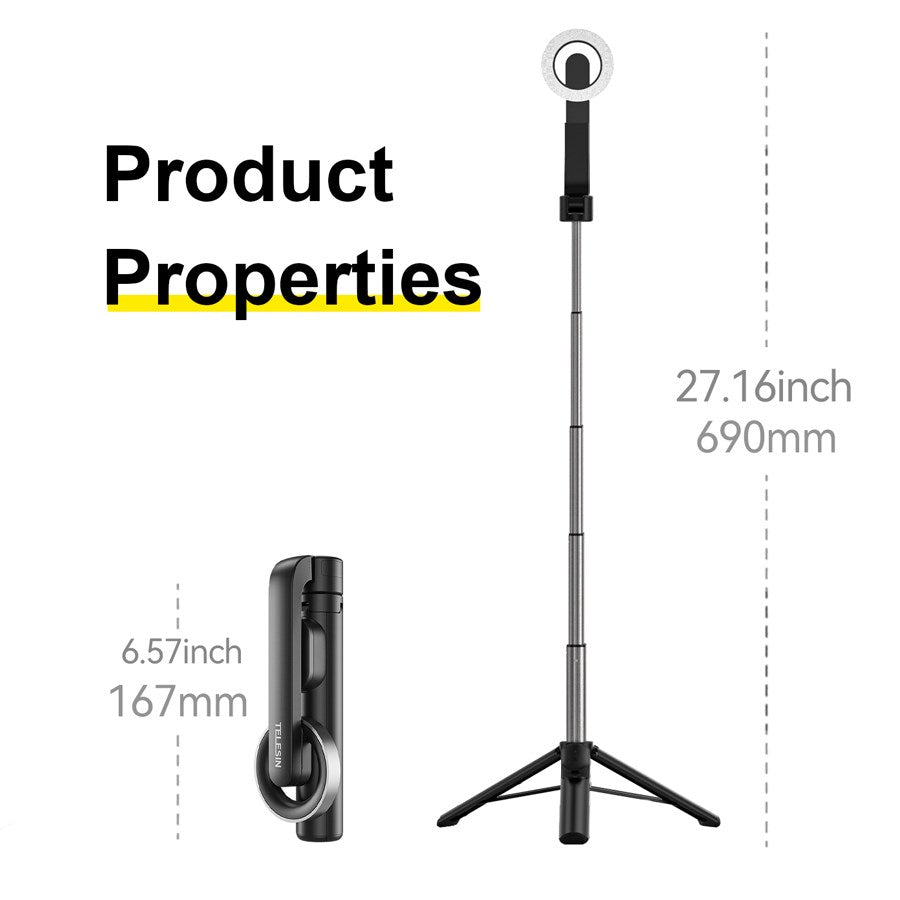 WS 22005 Telesin Mini Magnetic Selfie Stick For Phones 8