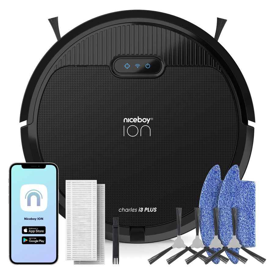 Charles I3 Plus Black Niceboy ION Charles I3 Plus Robotstøvsuger Og Gulvvasker, Sort 3 (2)