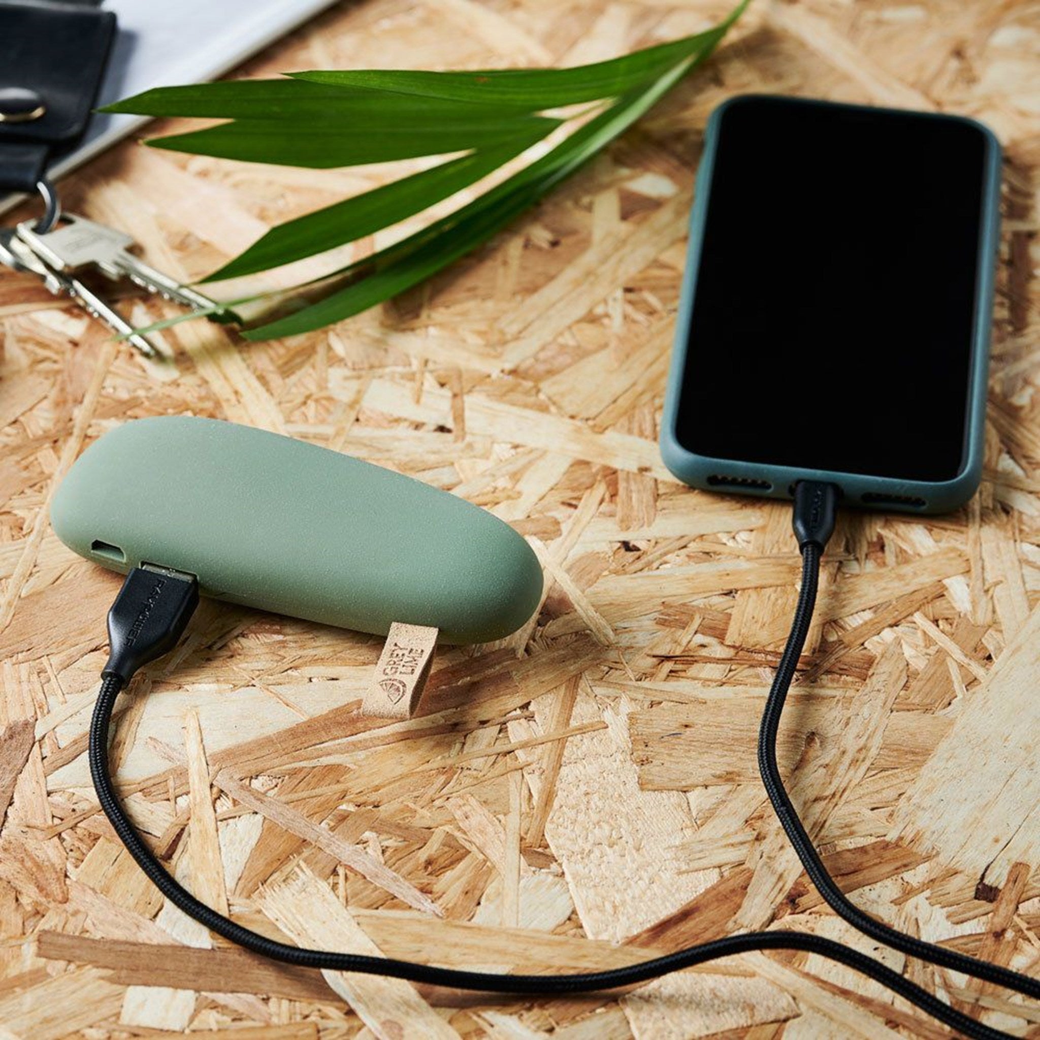 GreyLime-Power-Stone-2.600-mAh-powerbank-grøn-i-brug.jpg