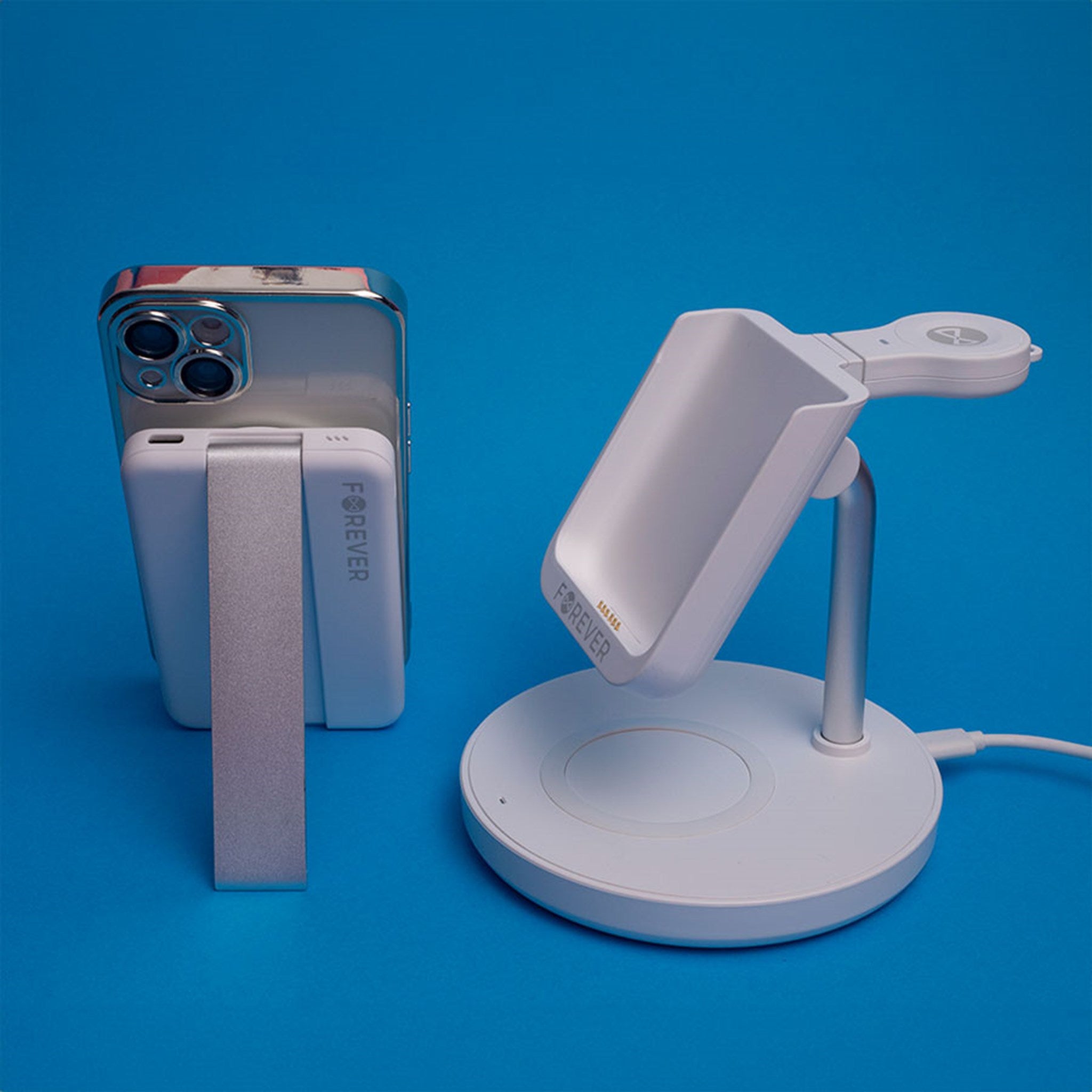 GSM 173083 Forever MACS 100 Trådløs Magsafe Oplader Med 5.000 Mah Powerbank, Hvid 6