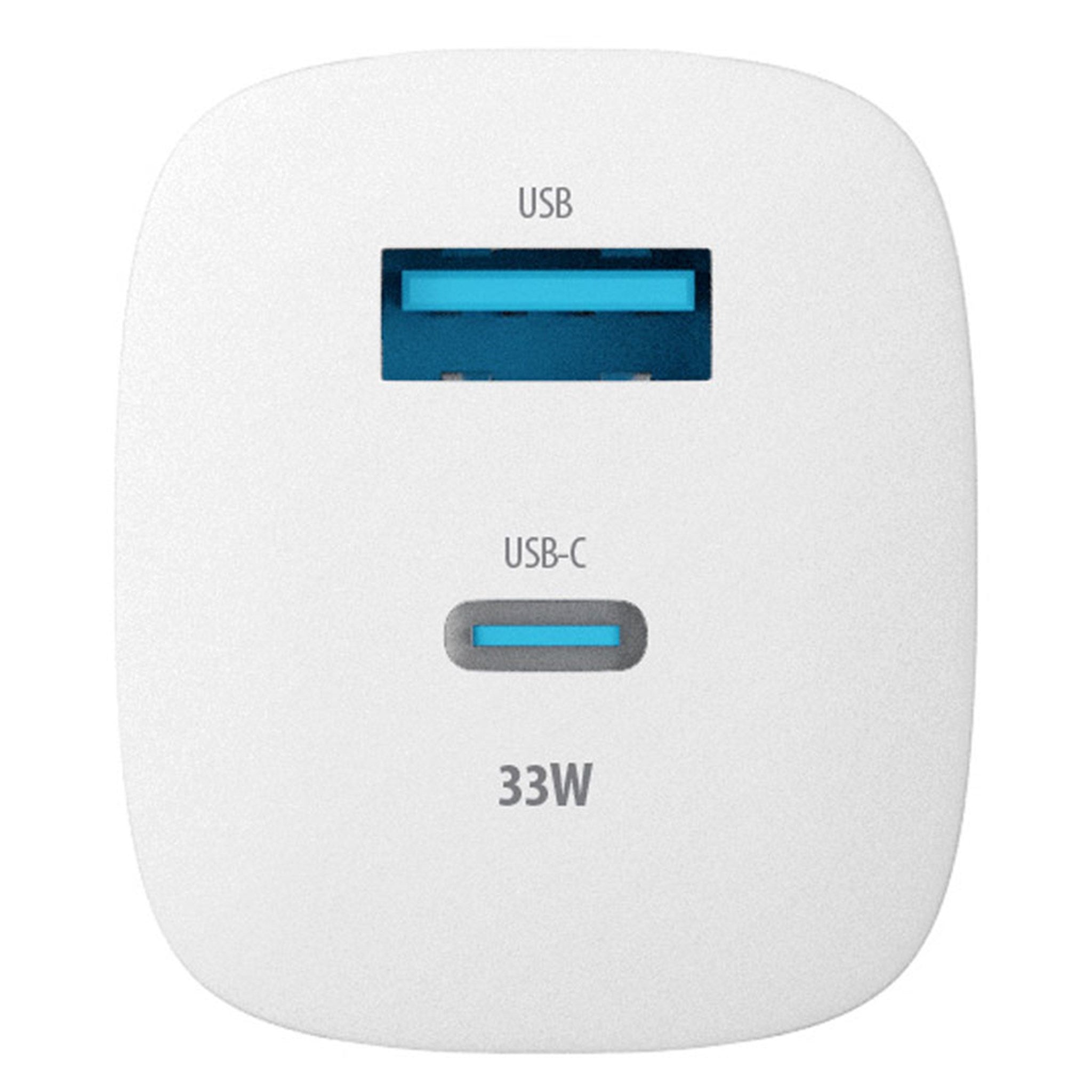 GSM115405 Forever TC 05 33W USB C PD & USB A QC Gan Vægoplader, Hvid 02