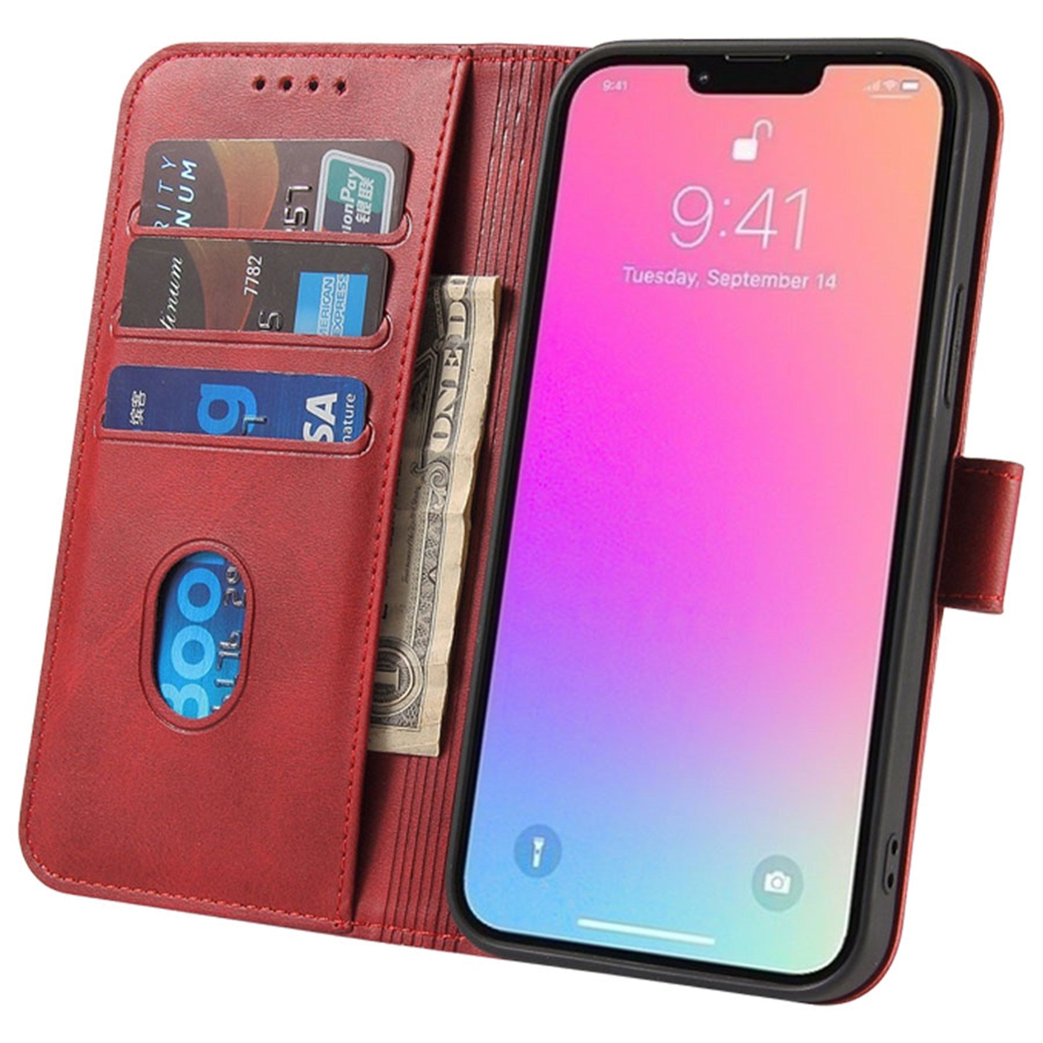 H9145576279274 Iphone 15 Pro Wallet Cover Med Kortholder Læderfarve 03