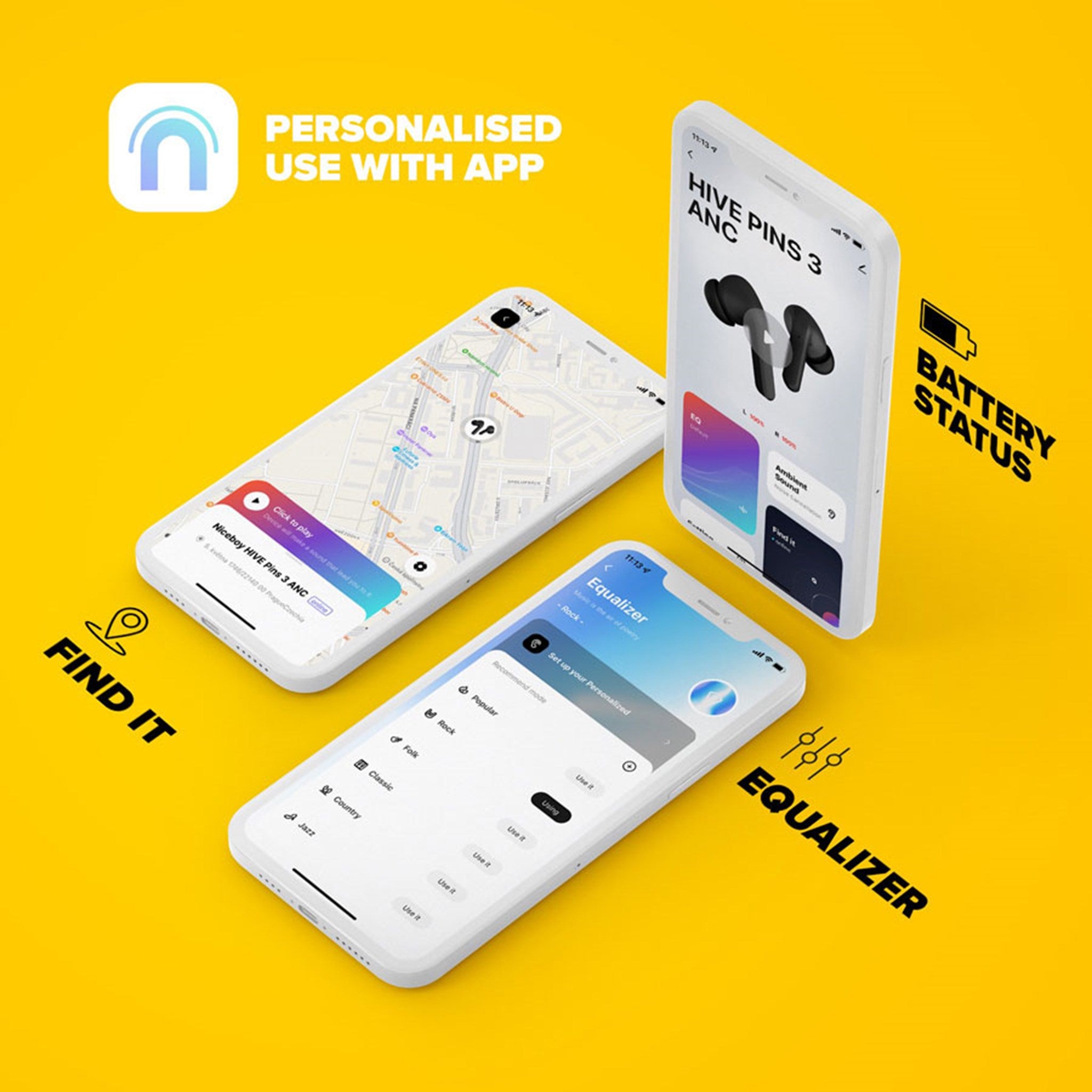 Hive Pins Anc 3 W Niceboy HIVE Pins ANC 3 TWS Høretelefoner, Hvid 4