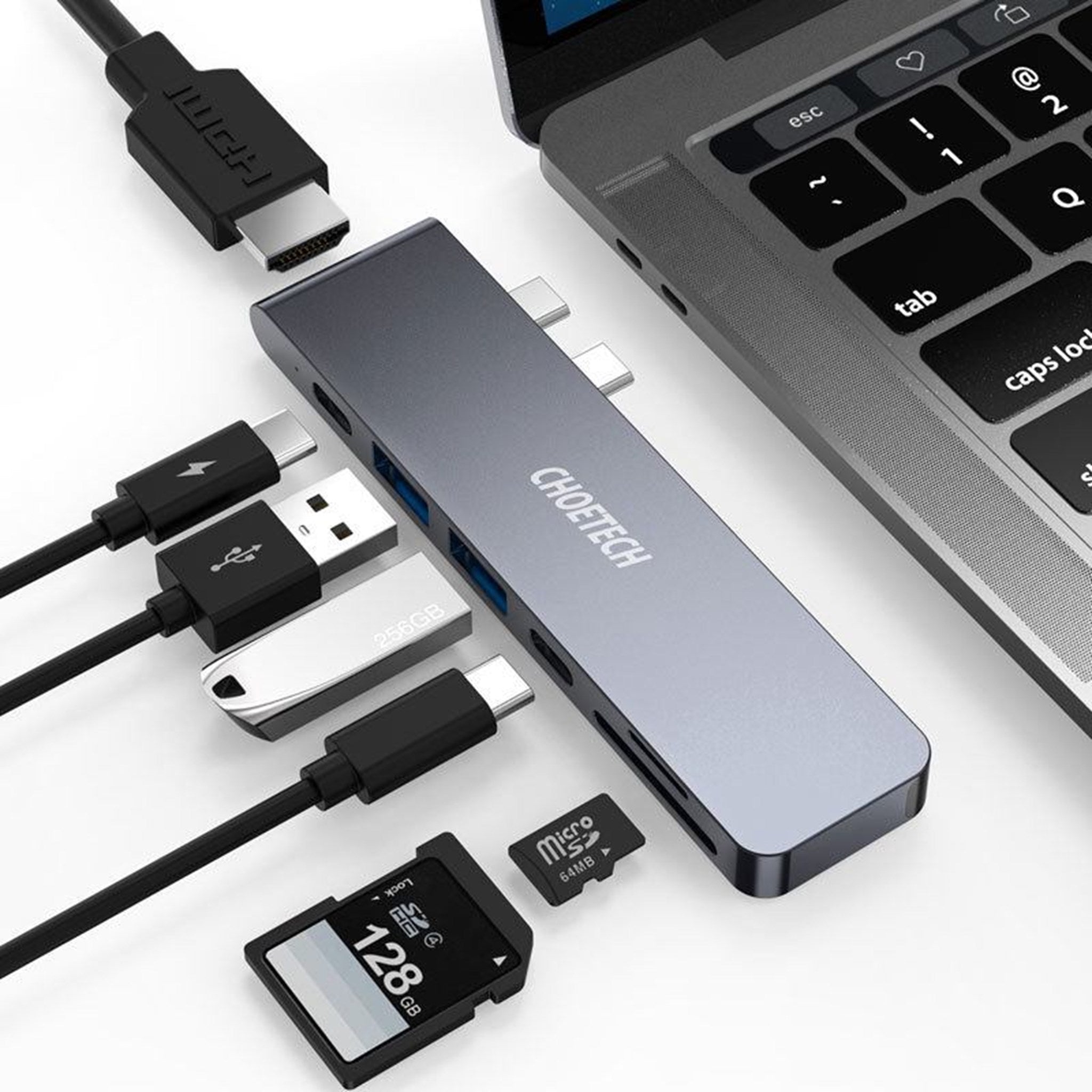 HUB-M14-Choetech-7-i-1-4K-60Hz-HDMI-USB-3.0-87W-USB-C-Hub-Grå-1.jpg