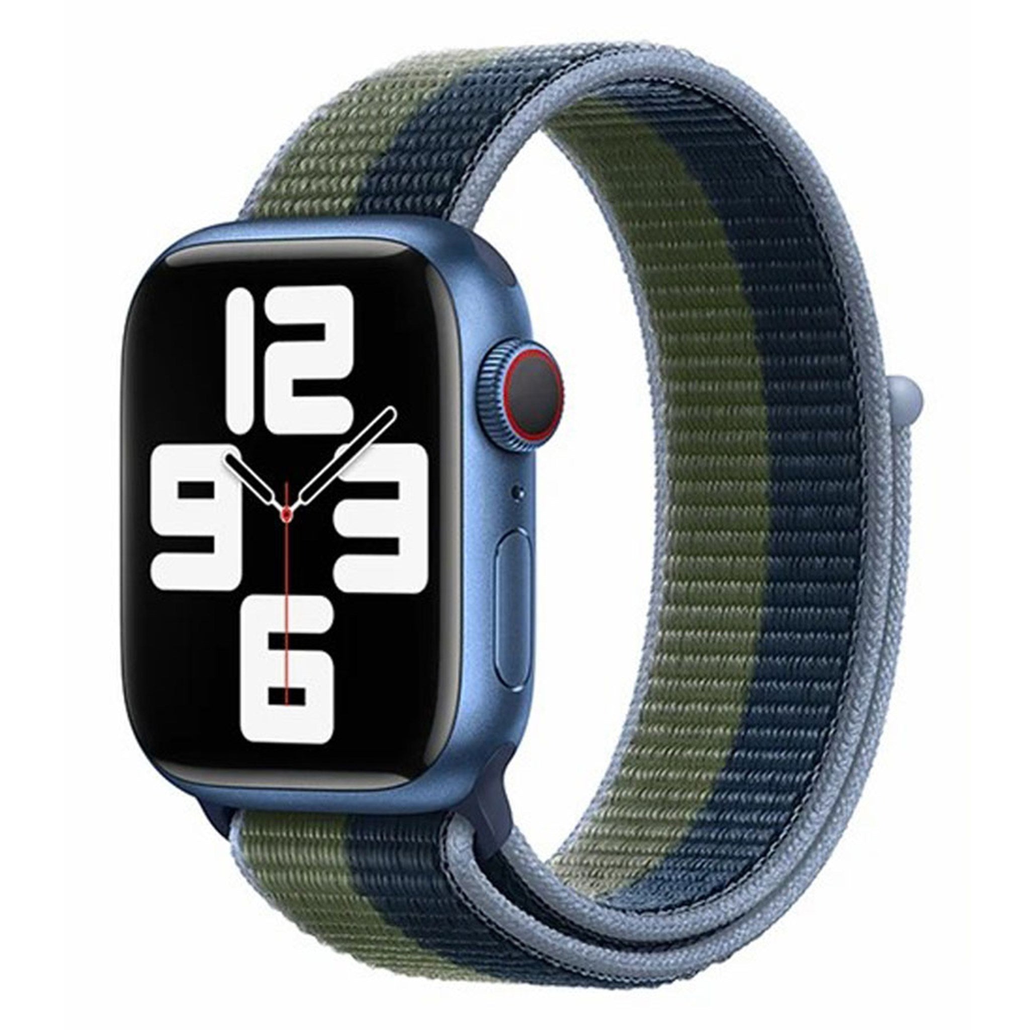 LPAW047 Lippa Apple Watch Nylonrem (42, 44, 45, 49), Grøn Blå 1