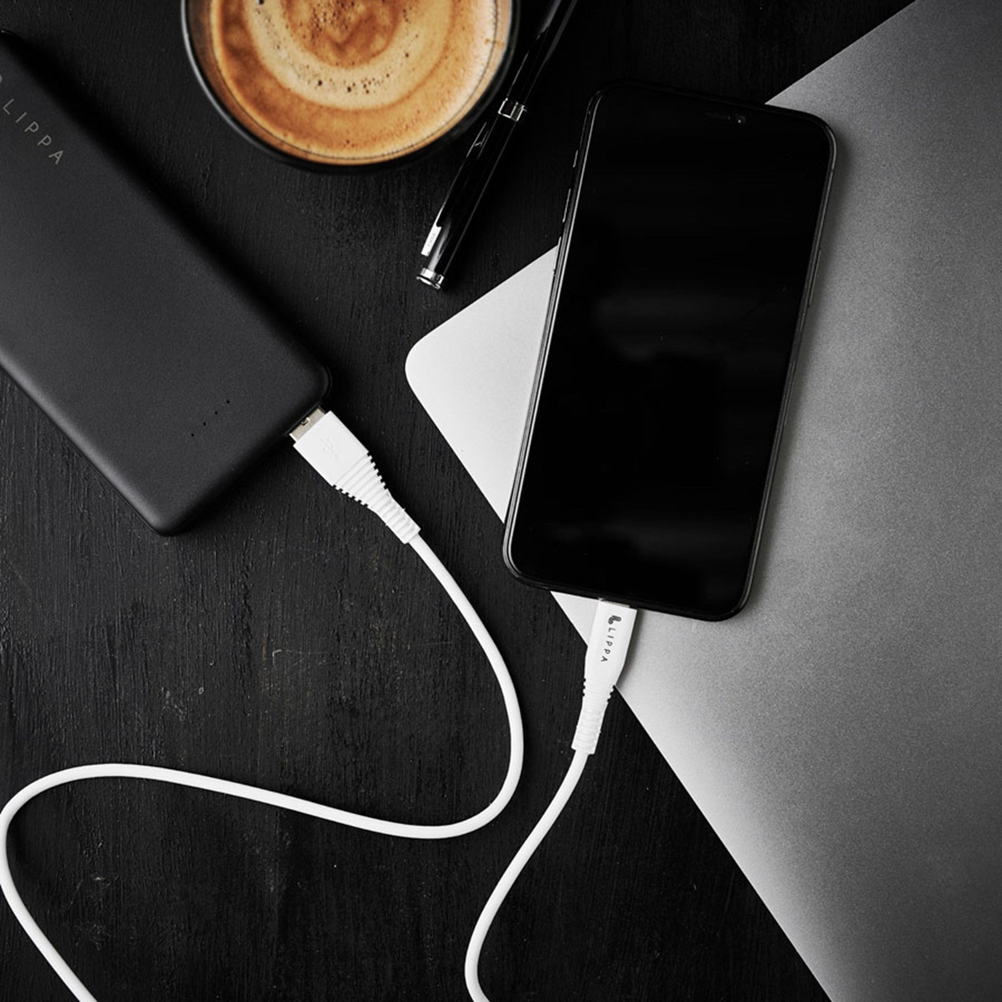 LPCAL2W Lippa USB A To Mfi Cable 2M, White Mørk