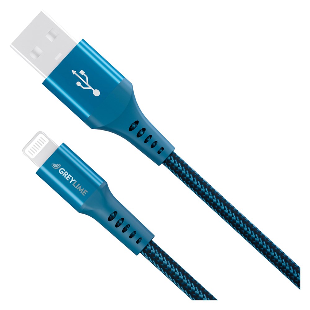 C21AL05M01 Greylime Braided USB A To Lightning Cable Blue 50 Cm 1.65 Ft 2025 2