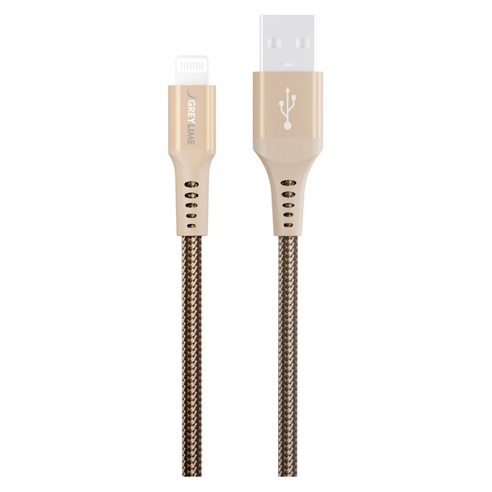 C21AL05M02 Greylime Braided USB A To Lightning Cable Beige 50 Cm 1.65 Ft 2025 1