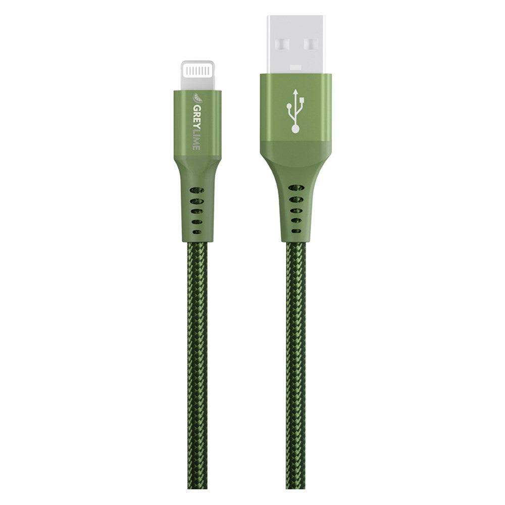 C21AL05M03 Greylime Braided USB A To Lightning Cable Green 50 Cm 1.65 Ft 2025 1