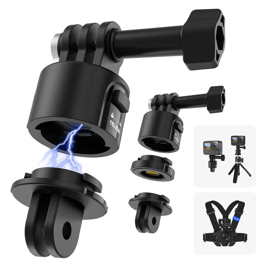 CQM 001 Telesin Quick Release Adapter Kit For Action Cameras 7