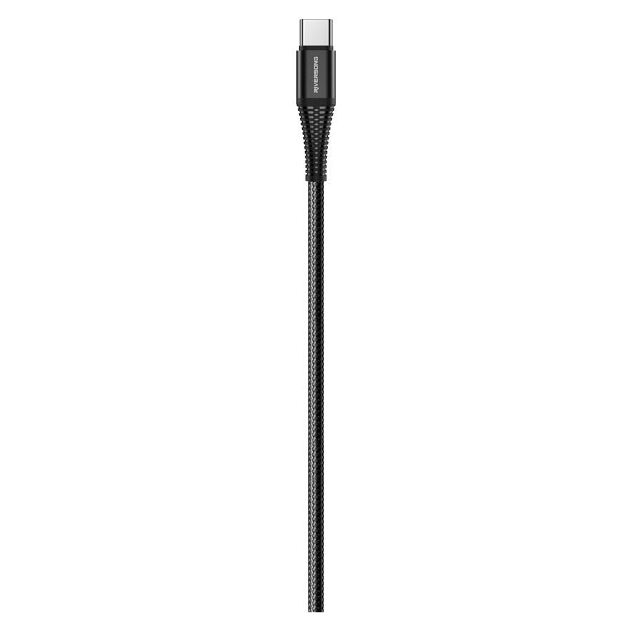 CT32 BLACK Riversong Alpha S, USB A To USB C 2,4A Nylon Braided 1M Cable, Black 1
