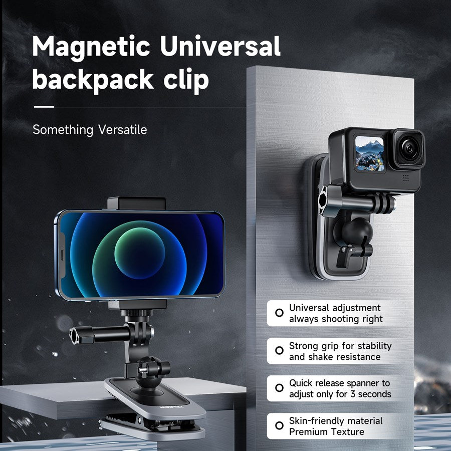 GP JFM 009 Telesin Magnetic And 360 Rotary Backpack Clip Mount For Action Cameras 3