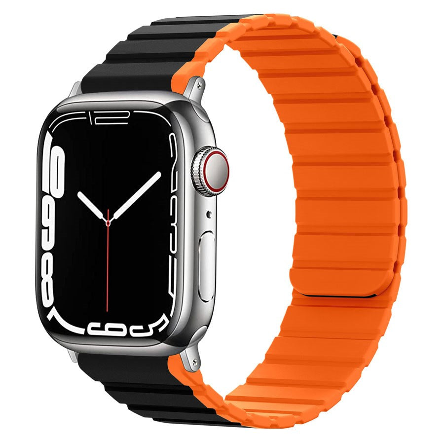 LPAW077 Lippa Apple Watch Magnetisk Silikonerem 38 40 41, Sort Orange 1