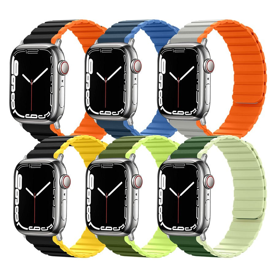 LPAW077 Lippa Apple Watch Magnetisk Silikonerem 38 40 41, Sort Orange 3