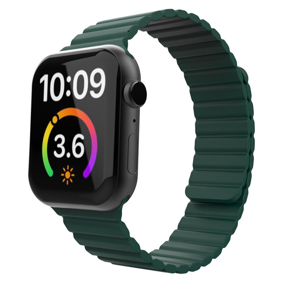 LPAW118 Lippa Apple Watch Magnetisk Silikonerem 42 44 45 49 Mørkegrøn 1 Removebg