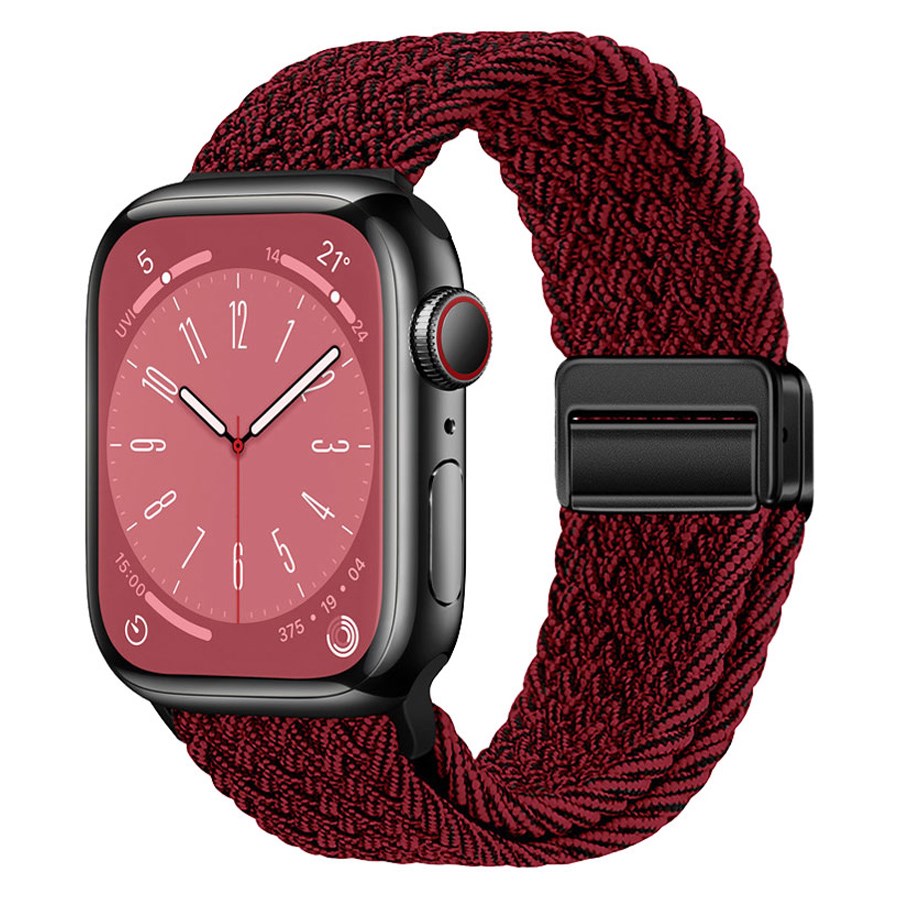 LPAW146 Lippa Apple Watch Nylon Strap Incl. Magnetic Lock 42 (Series1,2,3) 44 45 46 49Mm, Red 1