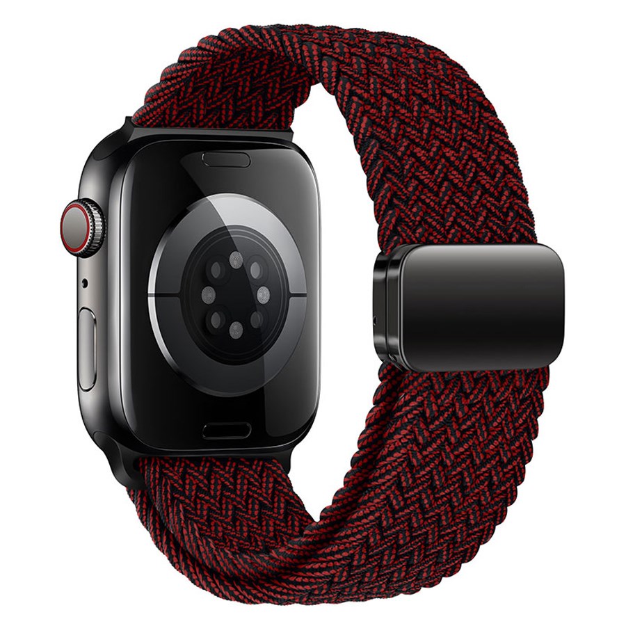 LPAW146 Lippa Apple Watch Nylon Strap Incl. Magnetic Lock 42 (Series1,2,3) 44 45 46 49Mm, Red 2