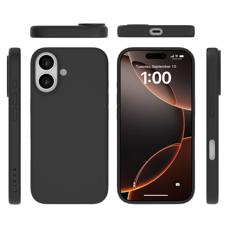 LPCOVER0067 Lippa Iphone 16 Silicone Cover With Magsafe,Black 1