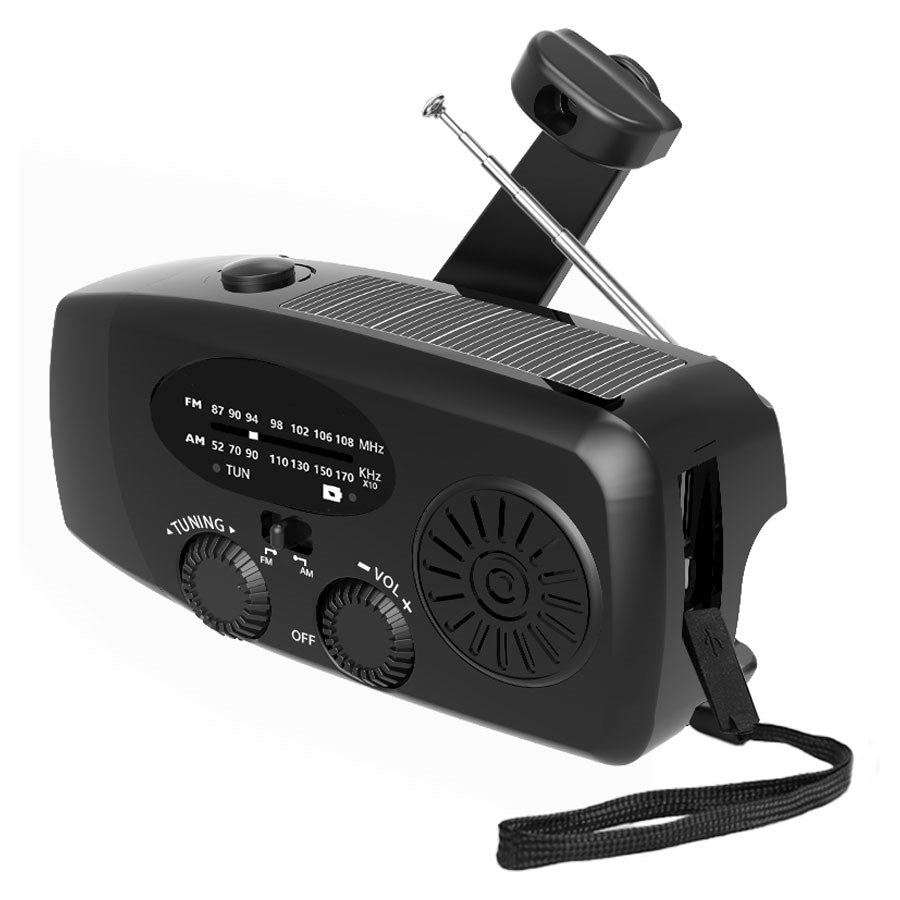 LPFMR01 Lippa FM Nødradio Med Håndsving Og Solceller,2.000 Mah Powerbank,Sort 3 (1)