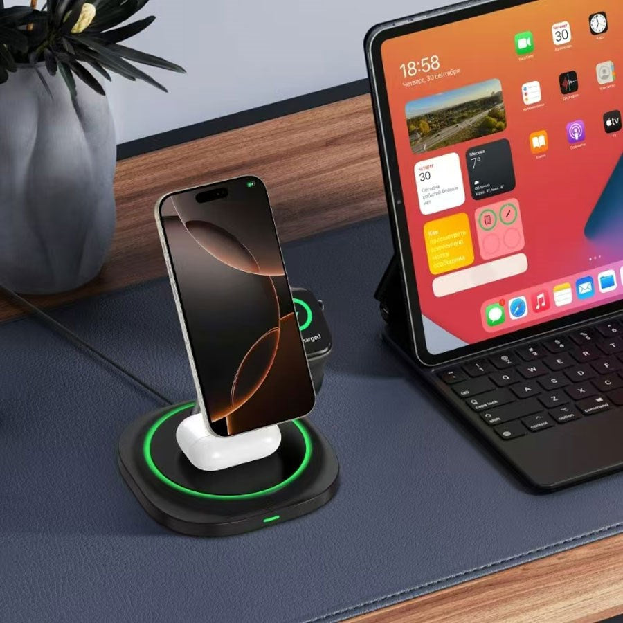 LPWCS01 Lippa 3 In 1 15W Wireless Charger Stand, Black 4