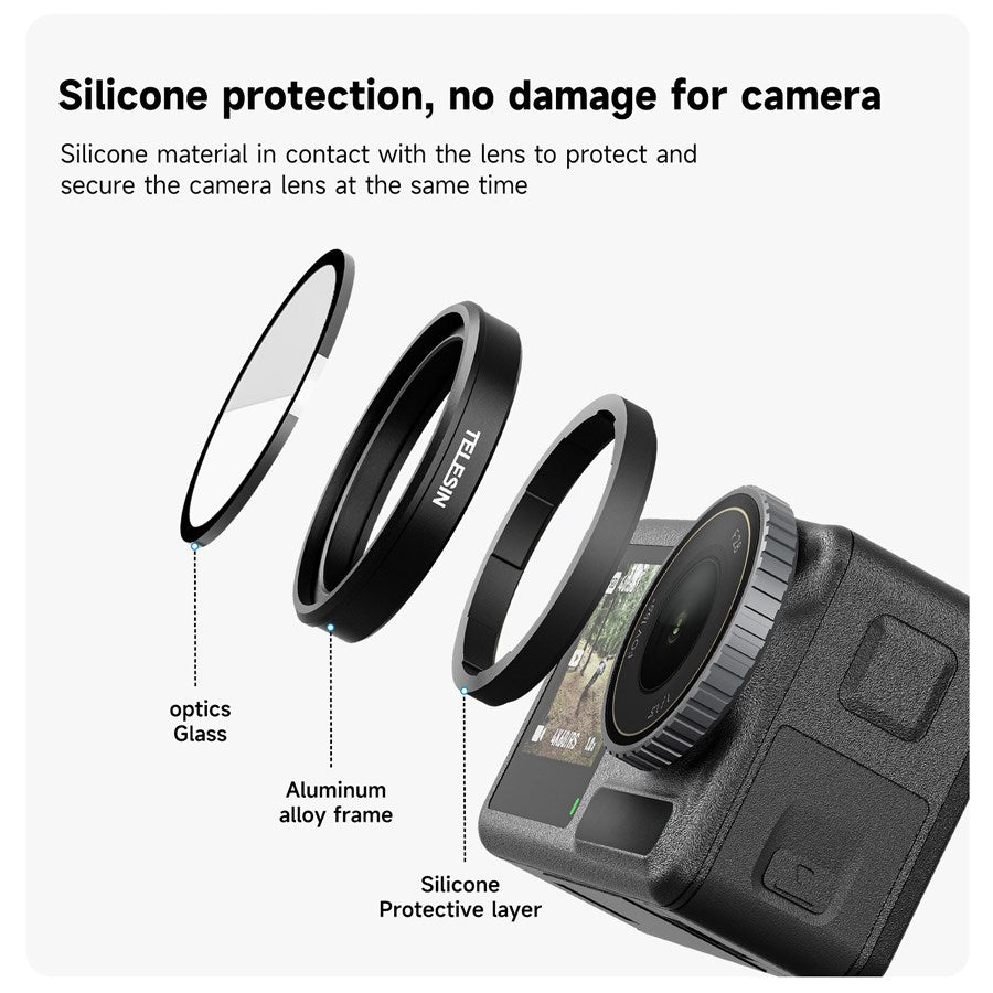 OA FLT 005 Telesin 4 Pack CPL+ND8 16 32 Lens Filter Kit For DJI Osmo Action 3 4 5Pro 4
