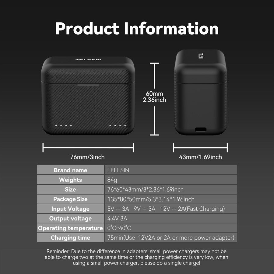 S0 BCG 07 TIS Telesin Charger Case For Insta360 X4 7