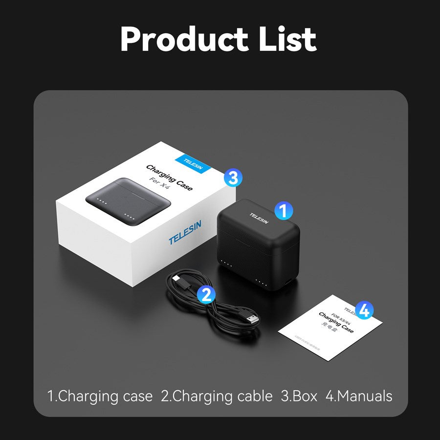 S0 BCG 07 TIS Telesin Charger Case For Insta360 X4 8