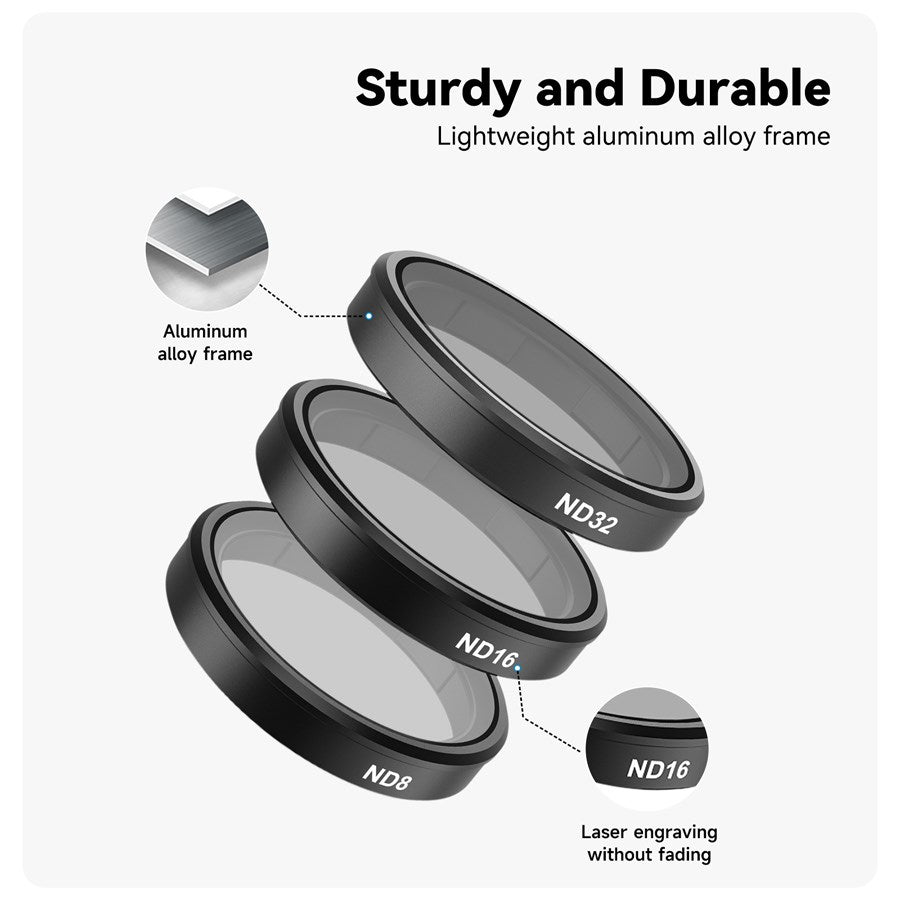 S5 FLT 06 TDJ Telesin 4 Pack CPL+ND8 16 32 Lens Filter Kit For DJI Osmo Action 3 4 5Pro 2