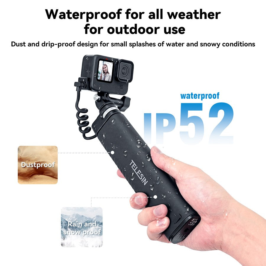 TE CSS 001 Telesin Rechargeable 0.9M Selfie Stick For Gopro Mobilephone Etc. 6