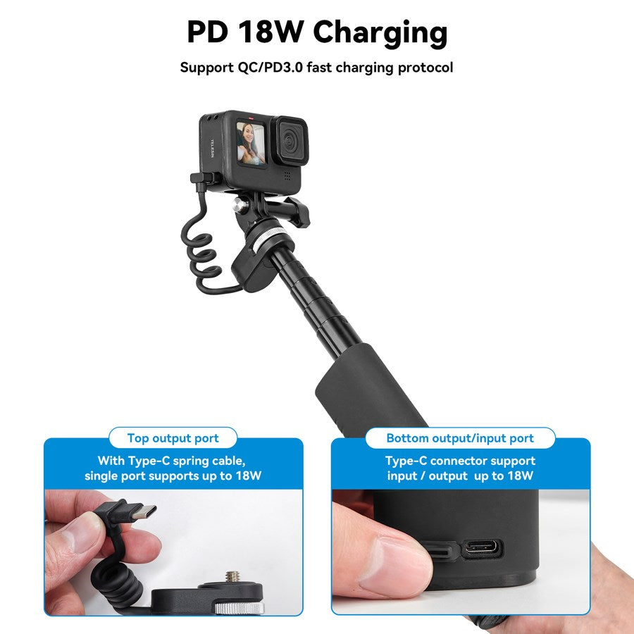 TE CSS 001 Telesin Rechargeable 0.9M Selfie Stick For Gopro Mobilephone Etc. 7