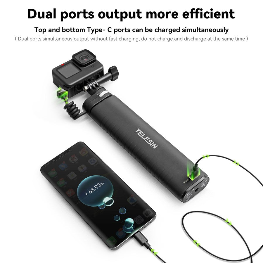 TE CSS 001 Telesin Rechargeable 0.9M Selfie Stick For Gopro Mobilephone Etc. 8