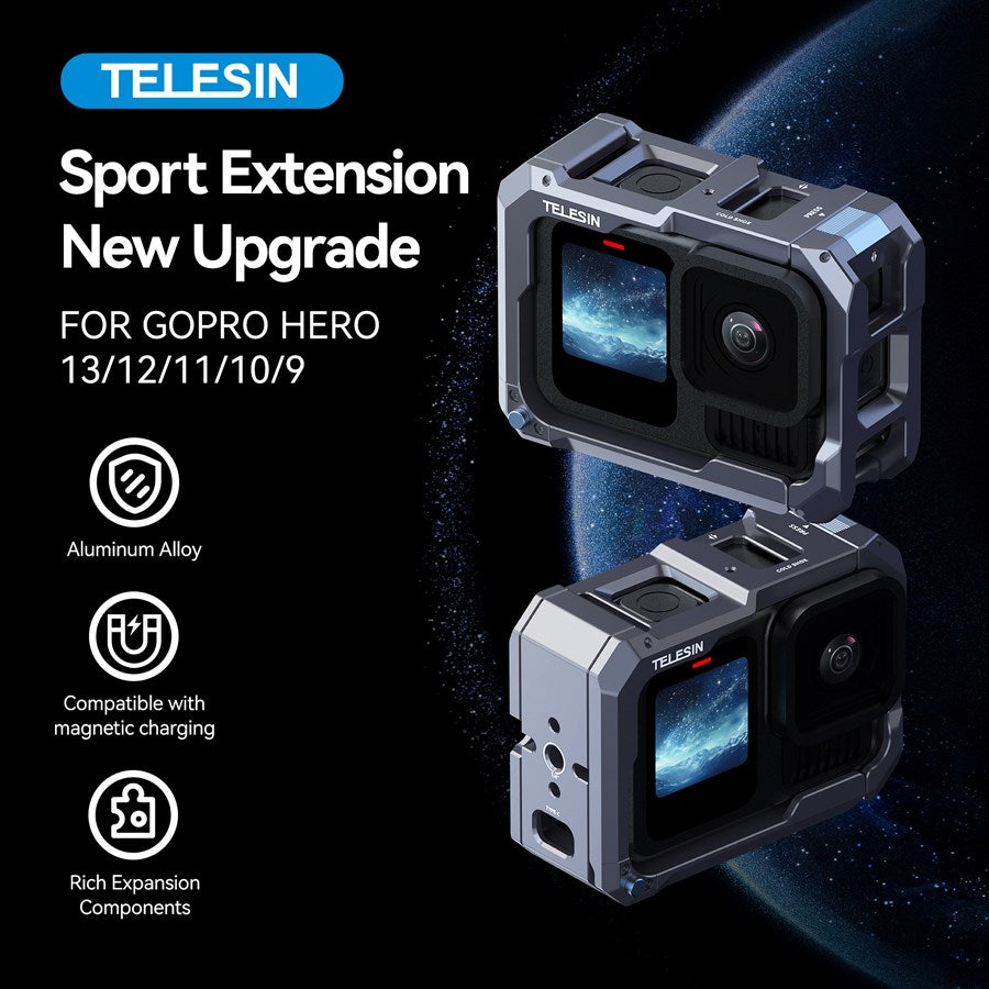 Telesin S6 FMS 15 TGP TELESIN Metal Protective Housing Frame For Gopro Hero 9 To 13 4