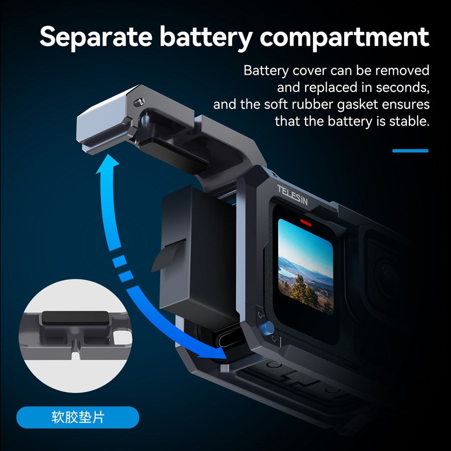 Telesin S6 FMS 15 TGP TELESIN Metal Protective Housing Frame For Gopro Hero 9 To 13 5