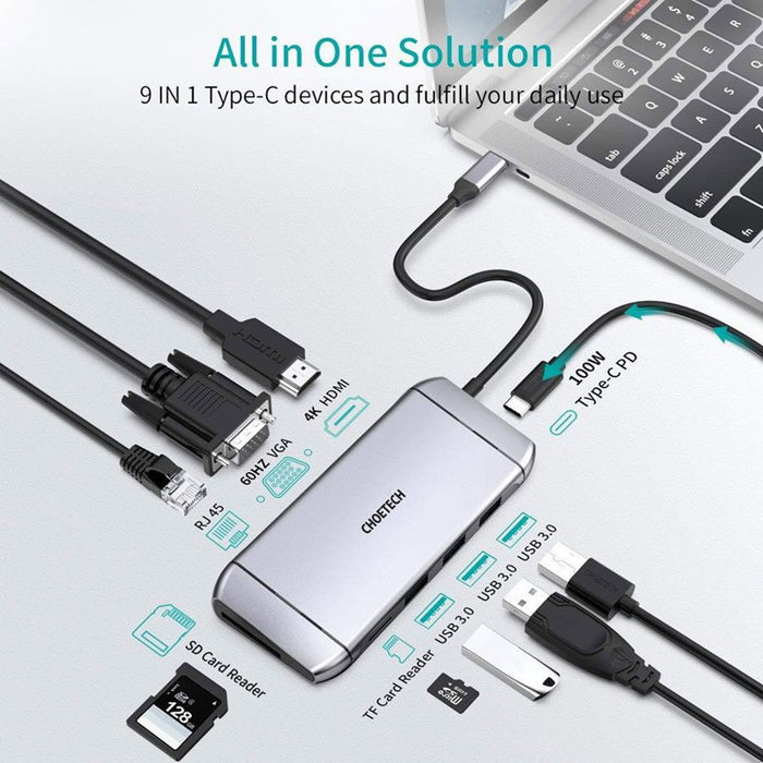 HUB-M15-Choetech-9-i-1-4K-HDMI-100W-PD-og-USB-3.0-USB-C-Hub-Graa-3.jpg